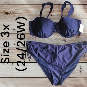 Time and Tru Deep Blue Bikini Set